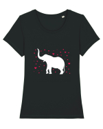 Tricou Elefant Tricou mânecă scurtă guler larg fitted Damă Expresser