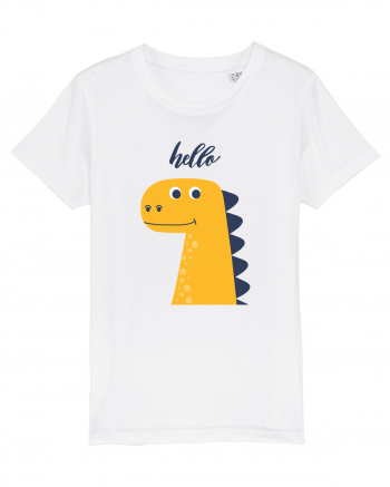 Tricou Dinozaur White