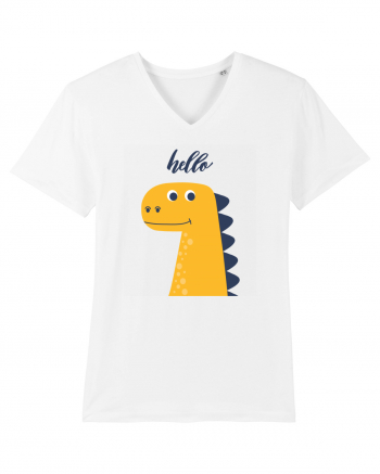 Tricou Dinozaur White