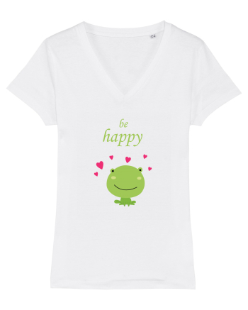 Tricou Be Happy White