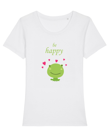 Tricou Be Happy White