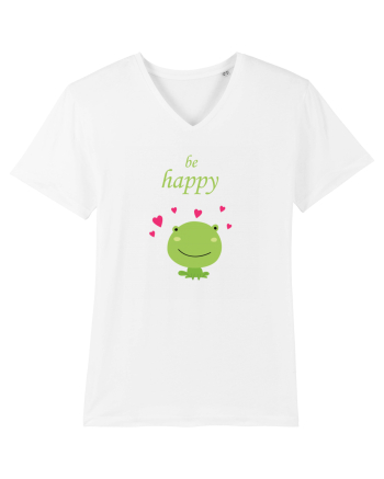 Tricou Be Happy White