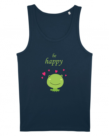 Tricou Be Happy Navy