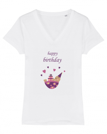 Tricou Happy Birthday White