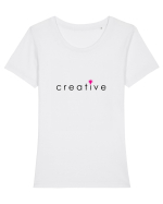 Tricou creative Tricou mânecă scurtă guler larg fitted Damă Expresser