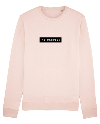 Tricou no excuses white Candy Pink