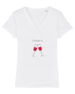 Tricou Cheers Tricou mânecă scurtă guler V Damă Evoker