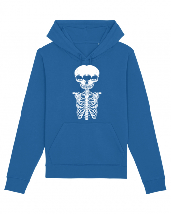 alien skull with ribs/white Royal Blue