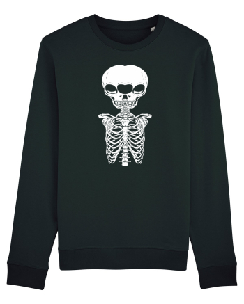 alien skull with ribs/white Black