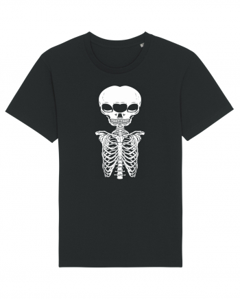 alien skull with ribs/white Tricou mânecă scurtă Unisex Rocker
