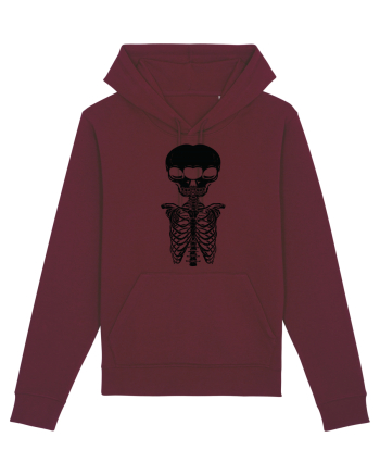 alien skull with ribs/balck Burgundy