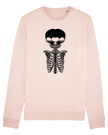 alien skull with ribs/balck Candy Pink