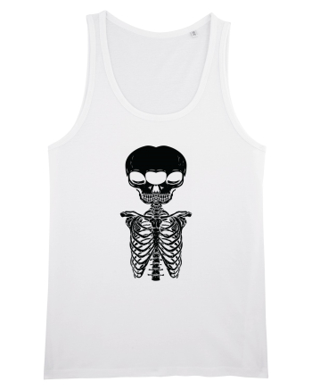 alien skull with ribs/balck White