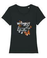 Butterflies Tricou mânecă scurtă guler larg fitted Damă Expresser