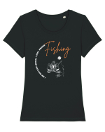 I Am Not Antisocial, I Just Prefer Fishing Tricou mânecă scurtă guler larg fitted Damă Expresser