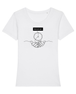 Move on. Tricou mânecă scurtă guler larg fitted Damă Expresser