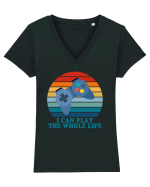 I Can Play The Whole Life Tricou mânecă scurtă guler V Damă Evoker
