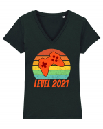 Level 2021 Tricou mânecă scurtă guler V Damă Evoker