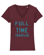 Călător Full Time Tricou mânecă scurtă guler V Damă Evoker