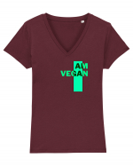 I Am Vegan Tricou mânecă scurtă guler V Damă Evoker