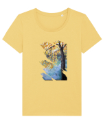 Copac toamna Tricou mânecă scurtă guler larg fitted Damă Expresser