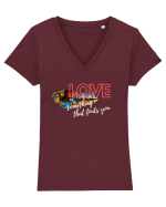Love. Abstract Art Tricou mânecă scurtă guler V Damă Evoker