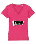 Frumos! Tricou mânecă scurtă guler V Damă Evoker