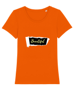 Frumos! Tricou mânecă scurtă guler larg fitted Damă Expresser