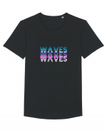Valuri colorate Tricou mânecă scurtă guler larg Bărbat Skater