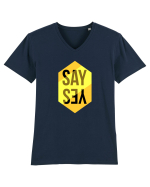 Spune DA Tricou mânecă scurtă guler V Bărbat Presenter