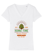 Hamei Time.. Tricou mânecă scurtă guler V Damă Evoker