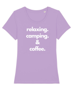 Relaxing.Camping.Coffee Tricou mânecă scurtă guler larg fitted Damă Expresser