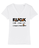 Fuck Off Tricou mânecă scurtă guler V Damă Evoker