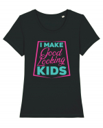 I Make Good Looking Kids Tricou mânecă scurtă guler larg fitted Damă Expresser