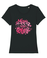 Mama Needs Wine Tricou mânecă scurtă guler larg fitted Damă Expresser