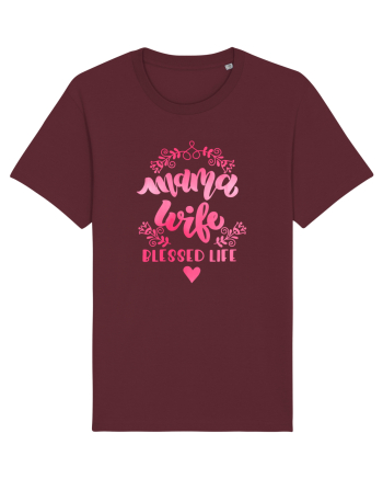 Mama Wife Blessed Life Burgundy
