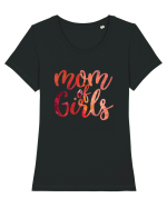 Mom Of Girls Tricou mânecă scurtă guler larg fitted Damă Expresser