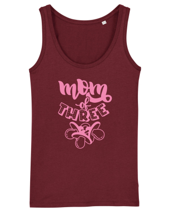 Mom Of Three Burgundy