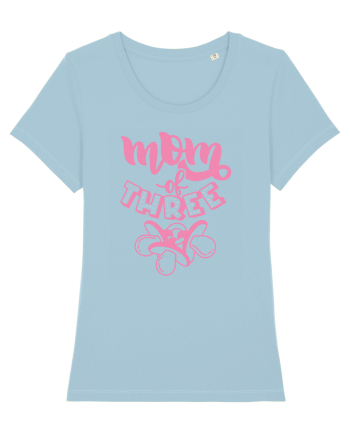 Mom Of Three Sky Blue
