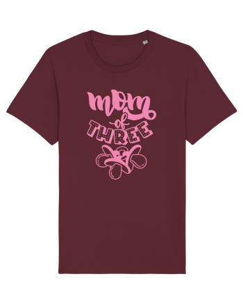Mom Of Three Burgundy