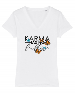 KARMA has NO Deadline Tricou mânecă scurtă guler V Damă Evoker