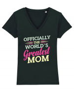 Officially The World's Greatest Mom Tricou mânecă scurtă guler V Damă Evoker