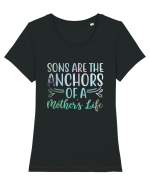 Sons Are The Anchor Of A Mother's Life Tricou mânecă scurtă guler larg fitted Damă Expresser