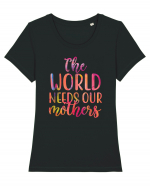 The World Needs Our Mothers Tricou mânecă scurtă guler larg fitted Damă Expresser