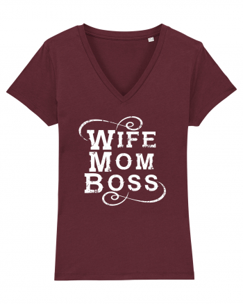 Wife Mom Boss Burgundy