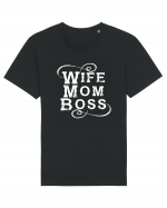 Wife Mom Boss Tricou mânecă scurtă Unisex Rocker