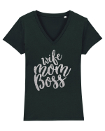 Wife Mom Boss Tricou mânecă scurtă guler V Damă Evoker