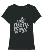 Wife Mom Boss Tricou mânecă scurtă guler larg fitted Damă Expresser