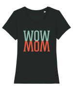 Wow Mom Tricou mânecă scurtă guler larg fitted Damă Expresser