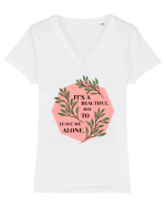 It's a beautiful day. Tricou mânecă scurtă guler V Damă Evoker